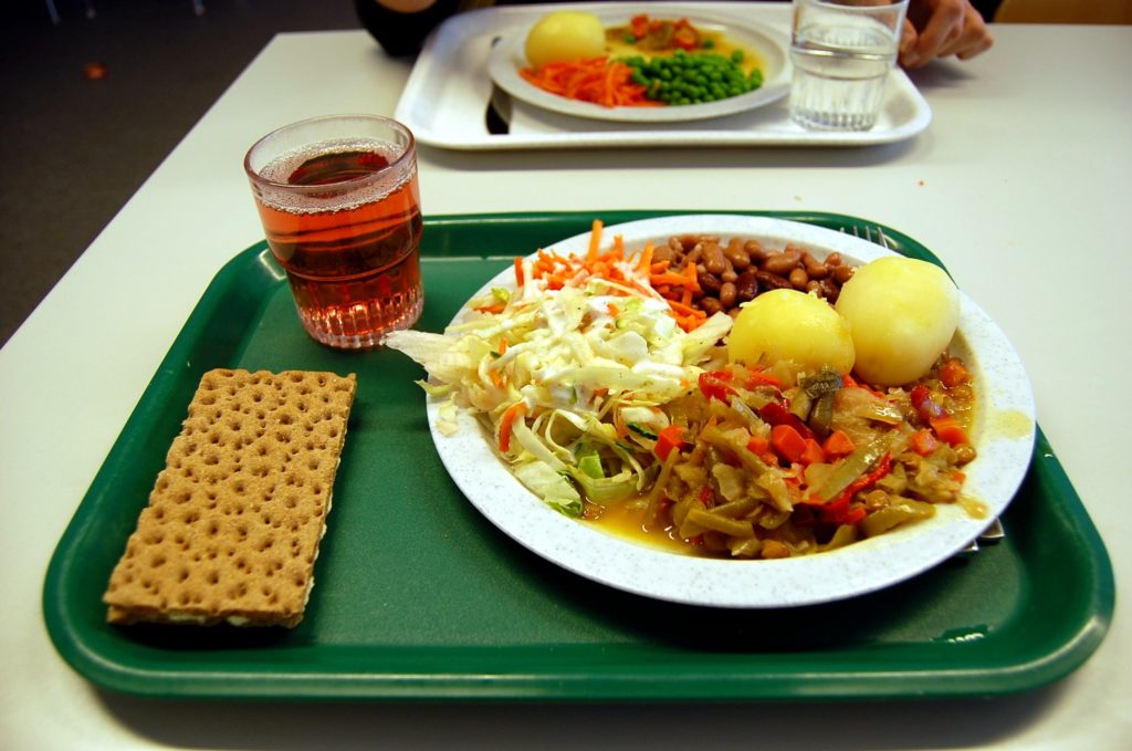 Vegetarisk skolmat.
